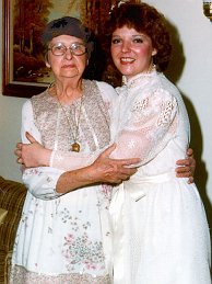 Gertsie and Merry Beth on Merry Beth's wedding day