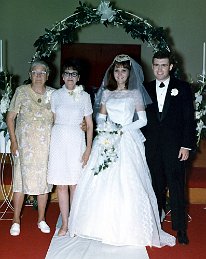 My two grandmothers, Noda and Gertsie at our wedding, 1966